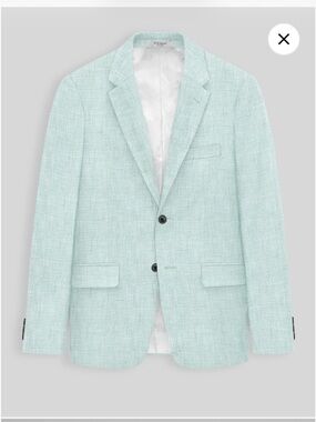Men's Mint Textured Two-Button Blazer